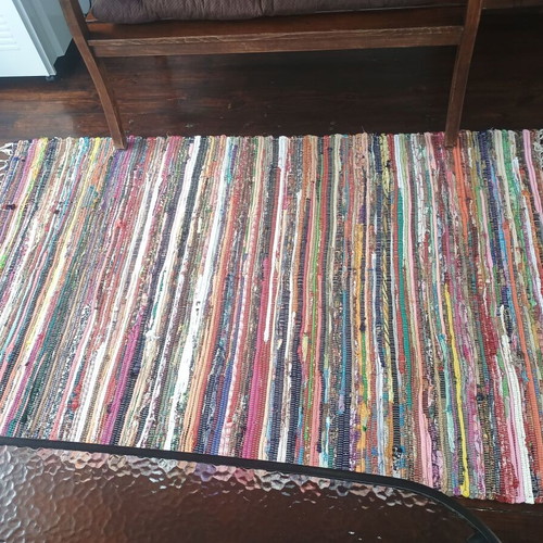 Cotton rug multicolored new 190x120