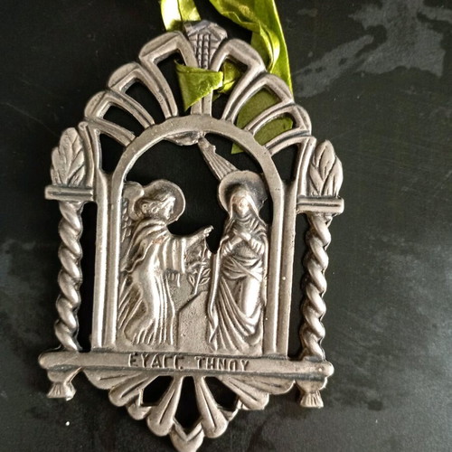 Religious amulets used, set of 2, iron and metal