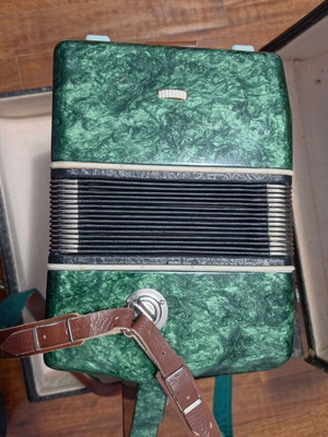 Soviet Bayan Shkolnik Accordion like new with original papers and case