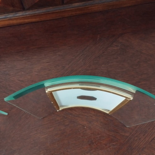 Glass curved photo frames used, silver and gold, 17.7cm height
