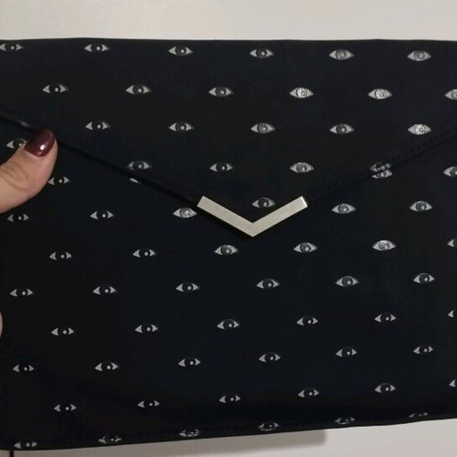 Achilleas Accessories clutch bag like new, dark blue with eye pattern