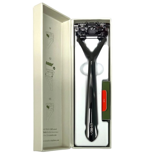 Leaf Razor metal safety razor new with 20 Feather replacement blades