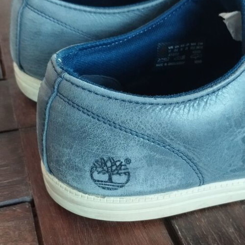 Timberland men's leather casual shoes navy used, size EU 45-46