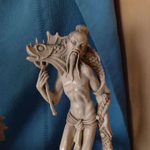 Asian figurines used, resin or plastic, set of 4