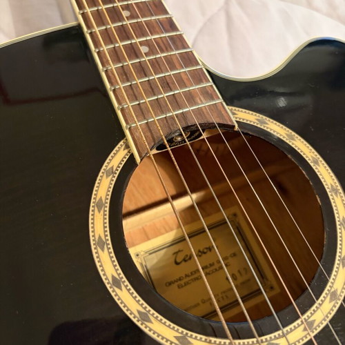 Tenson electro-acoustic guitar like new with Rolings case and accessories