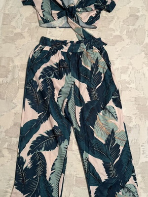 Fullah Sugah set used, crop top S and zip culotte L, multicolor