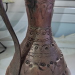 Handmade copper pitcher used, museum piece with engraved signature