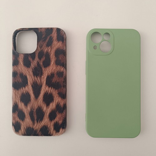 iPhone 13/14 Cases Bundle New Bershka Leopard and Green Silicone