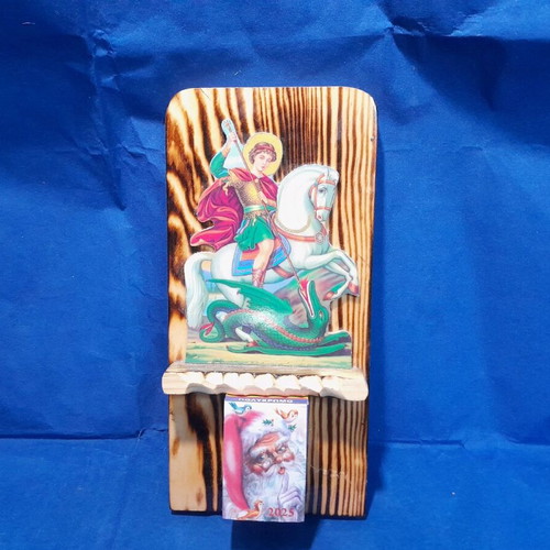 2025 wooden calendar with Saint George new