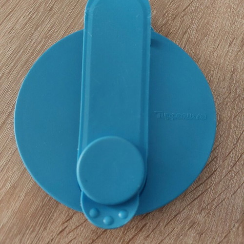 Tupperware jug used with airtight lid, blue translucent