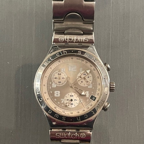 Swatch Irony Chrono men's silver watch like new vintage