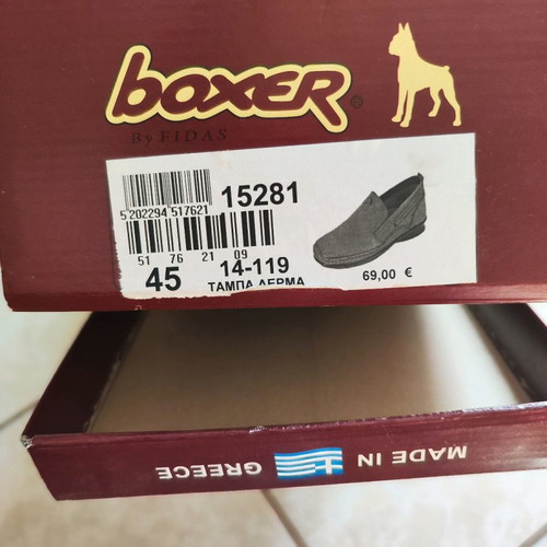 Boxer men's casual tan leather shoes used, size 45