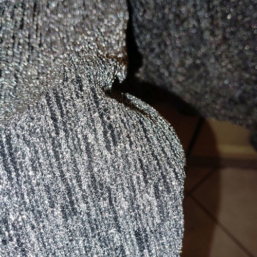Shiny elastic glitter blouse L/XL like new silver