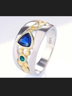 Сребърен пръстен размер 8 нов