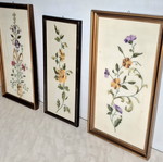 3 Vintage Embroidered Floral Frames set