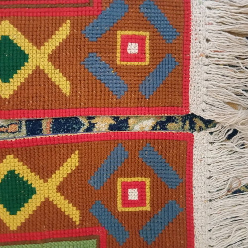 Set of 2 handmade embroidered rugs 1960s like new