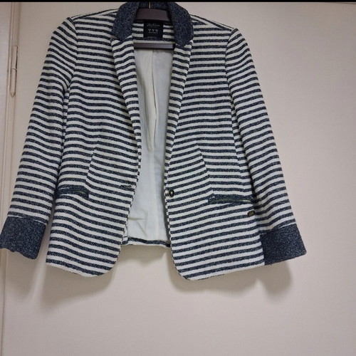 Zara Trafaluc jacket used, size M, white and blue