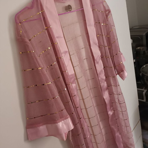Nightgown set with robe, like new, pink, size M