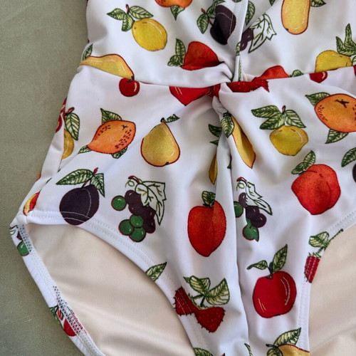 Wildfox Retro Fruit Print Halter One-Piece Swimsuit like new, size S