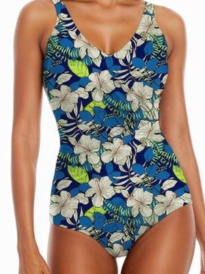 Women's one-piece swimsuit with high waist and shaping effect, size S