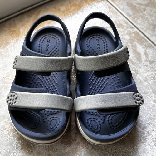 Crocs kids sandals blue and grey size C7 23-24