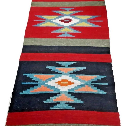 Vintage Bulgarian Chiprovtsi Wool Rug used, 206×71 cm
