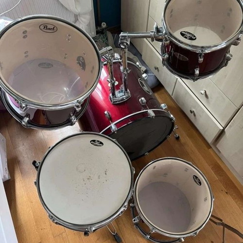 Pearl Forum Series drums 1990's used, burgundy set