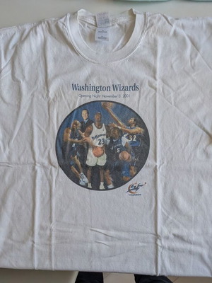 Michael Jordan comeback t-shirt Wizards μεταχειρισμένο, άσπρο, μέγεθος L