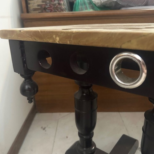 Marble coffee table used, square 38x38 cm, height 50 cm