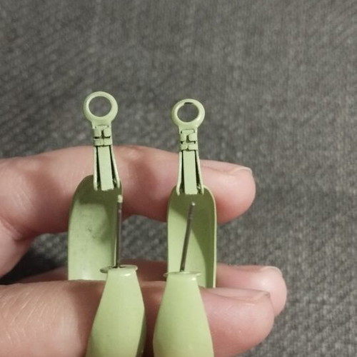 Chunky hoop earrings like new, pistachio green