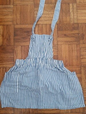 H&M striped blue and white salopette 12-18 months used