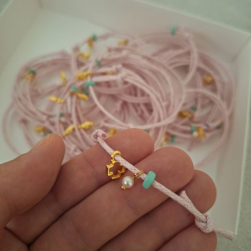 Baptism Martyrika pack of 30, new, pink with gold cross and beads