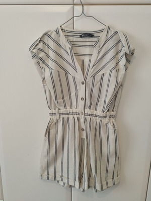 Zara striped playsuit like new, beige and grey, size M