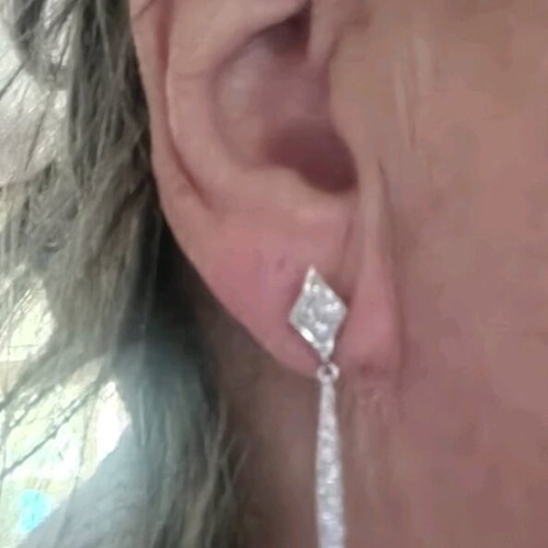 Silver 925 earrings with zircon and pearl like new