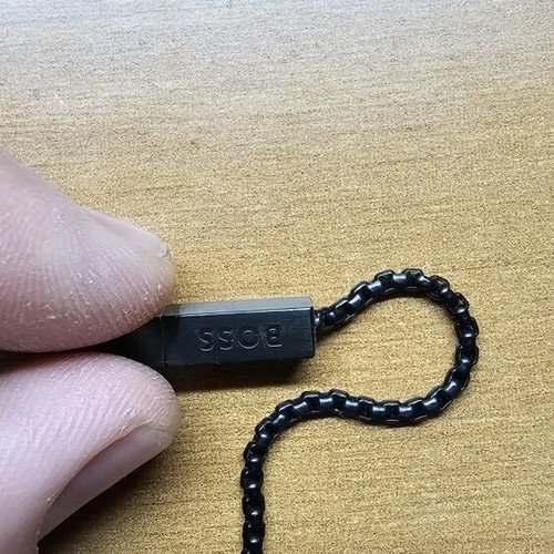 Boss men's necklace used, black plated stainless steel