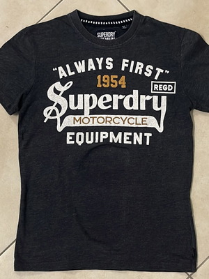 Superdry Premium T-Shirt, black, size S, motorcycle equipment print