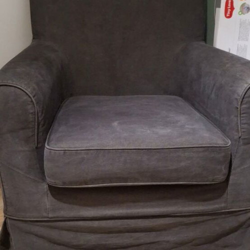 IKEA armchair gray with wooden legs like new