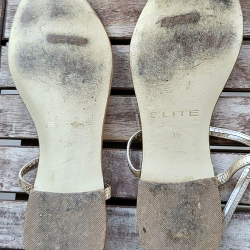 Elite vintage sandals used, gold size 38