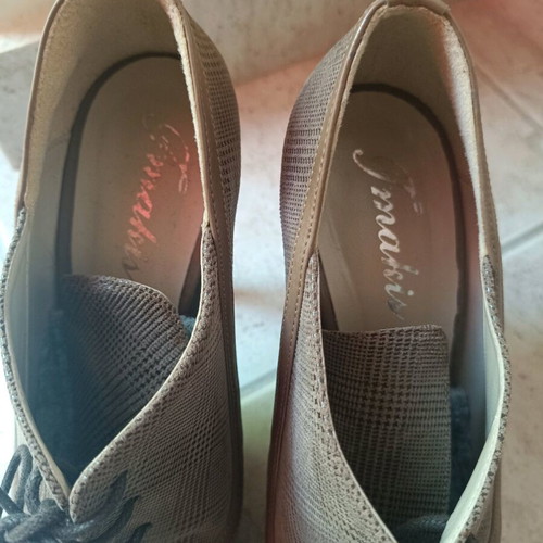 Plaid lace-up ankle boots like new, brown, size 37