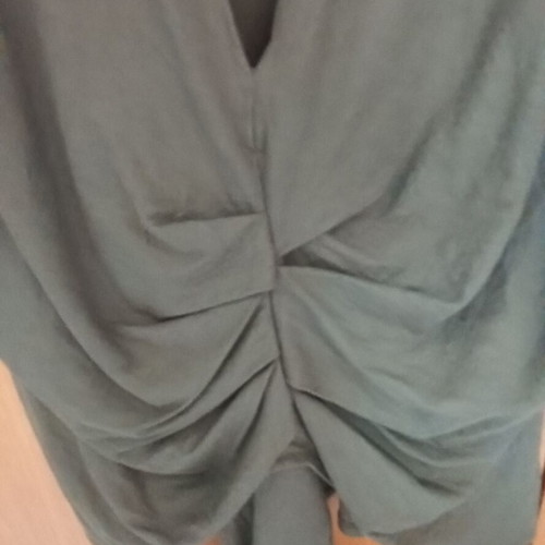 Zara khaki top with front tie, V neckline, new viscose