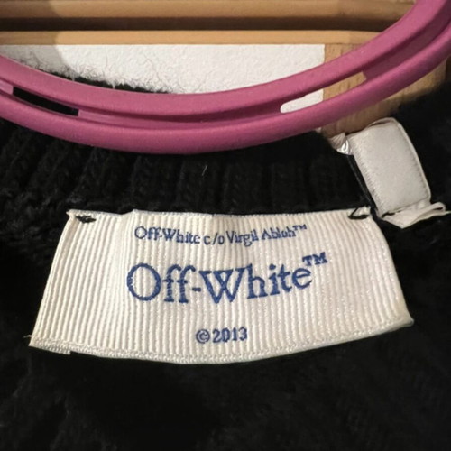 Off White pullover sweater, black and white, size S