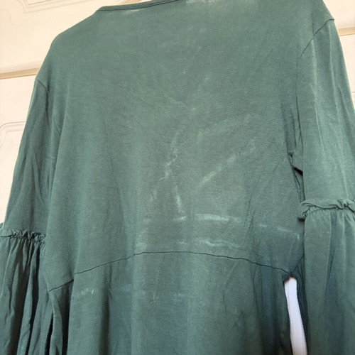 Green blouse with front tie used, Rouge Paris, small size