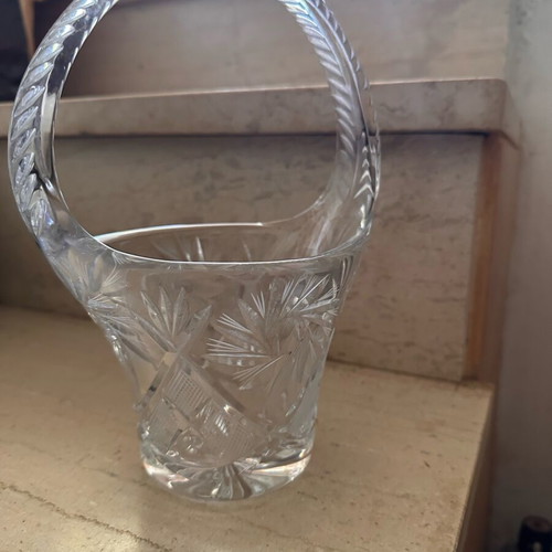 Bohemian crystal carved like new, vintage decorative piece from Bohemia