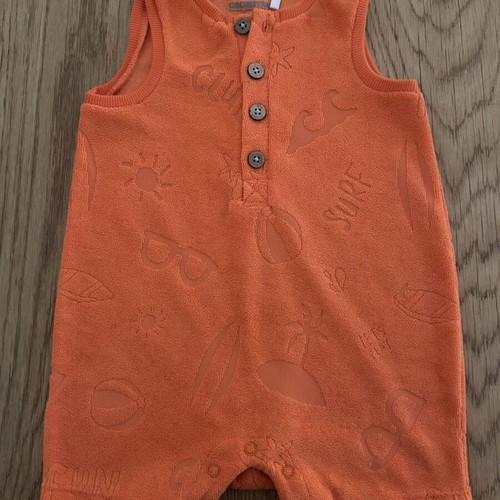 Orchestra baby romper 6-9 months new, summer orange