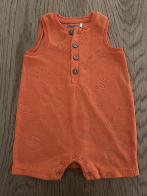 Orchestra baby romper 6-9 months new, summer orange