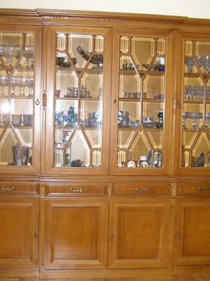 Classic solid wood sideboard with glass display cabinet, like new