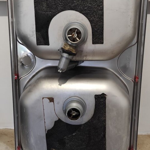 Franke Onx Double Basin Sink used with signs of wear