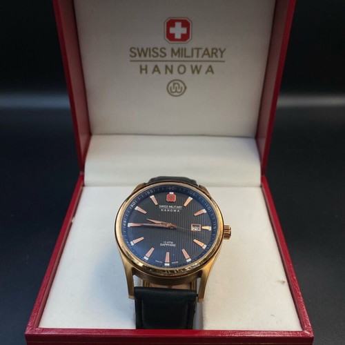 Swiss Military Hanowa Navalus watch like new, men's, black and gold