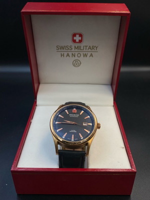 Swiss Military Hanowa Navalus watch like new, men's, black and gold
