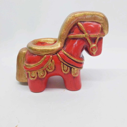 Vintage Thun Bolzano ceramic horse candlestick used